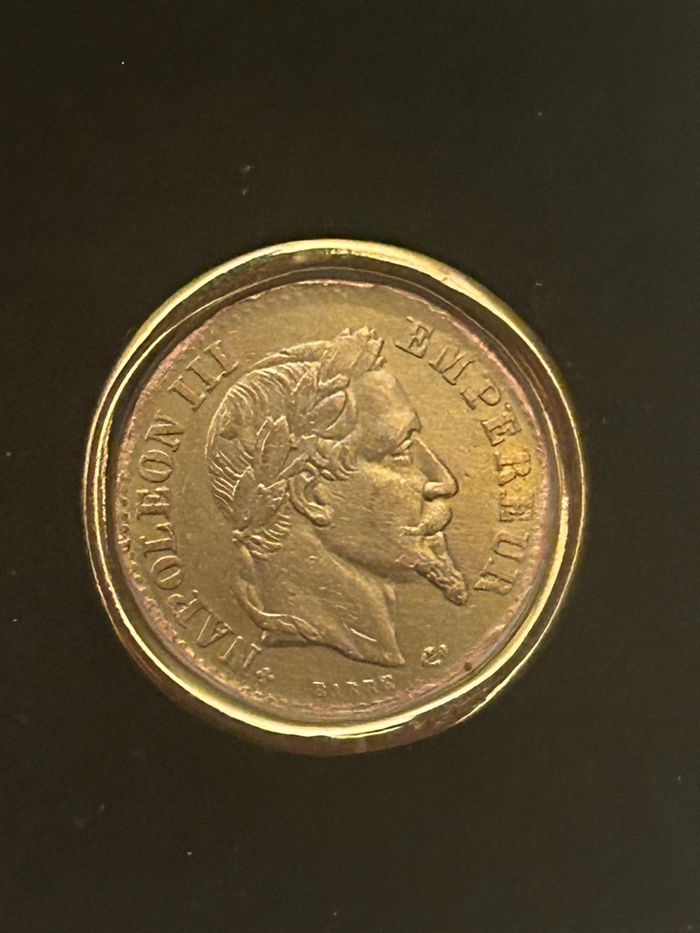 Bague Pièce 10 Francs Napoléon III doré à l’or fin