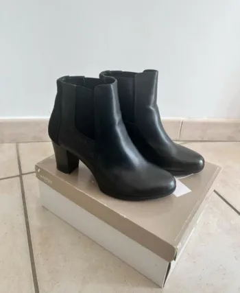 Bottine noir bi matière gémo
