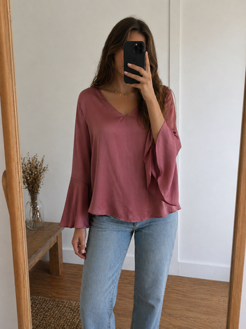 Blouse satinée rose Marks & Spencer Autograph