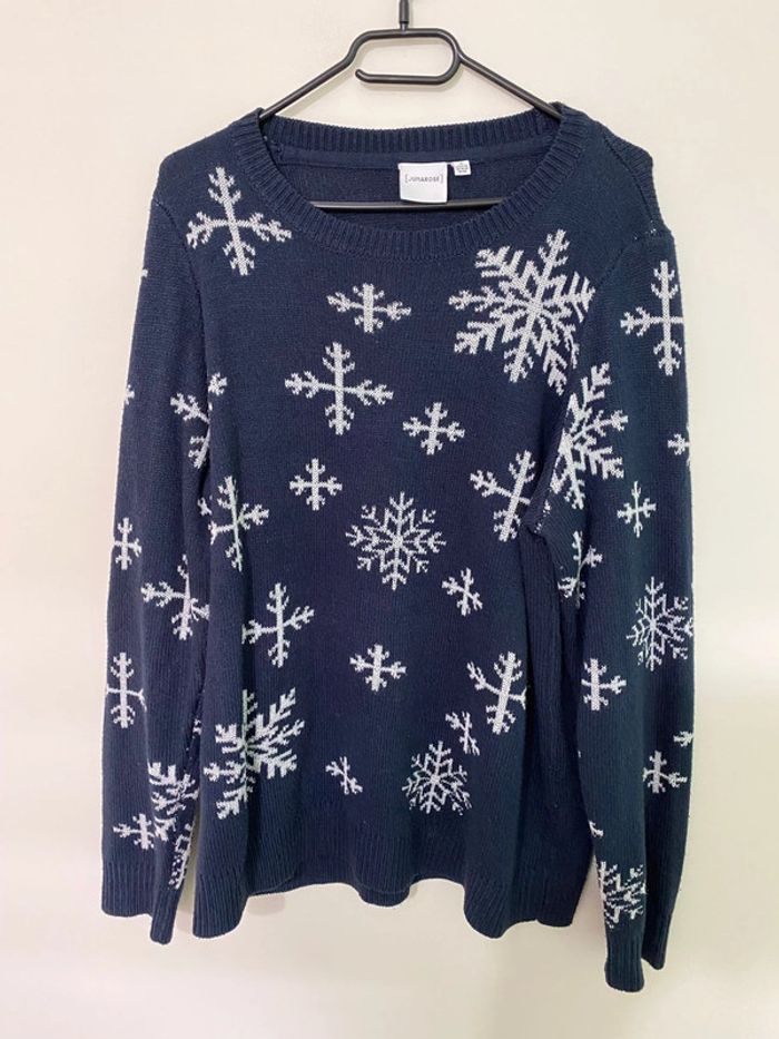 Pull bleu et blanc Junarose taille 44-46