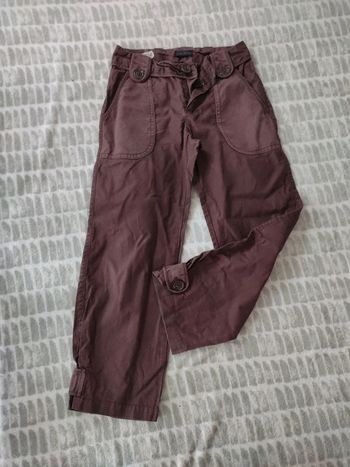 Pantalon court pantacourt droit jambes larges marron IKKS taille 36
