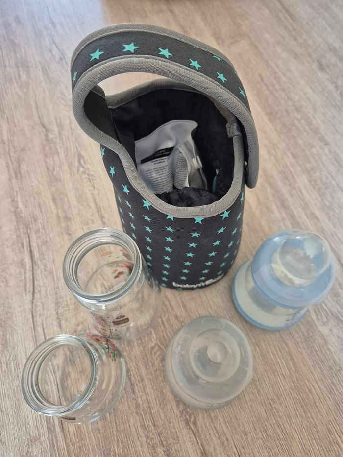Chauffe Biberon Nomade Babymoov + biberons MAM