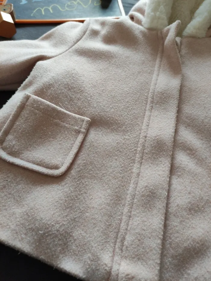 Parka rose pâle à fourrure blanche - photo numéro 2