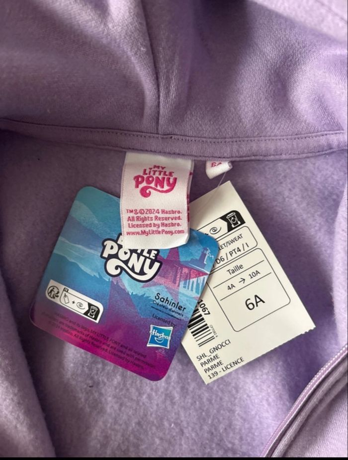 💜 Gilet à capuche My Little Pony Pipp - Taille 6 ans - Etat neuf - photo numéro 10