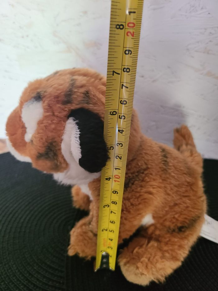 doudou peluche tigre bébé playkids assis fauve - photo numéro 3