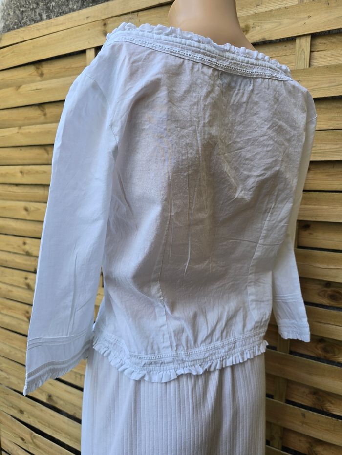Tunique chemisier broderie anglaise 🍒vintage 80🍒taille 34/36/38 - photo numéro 3