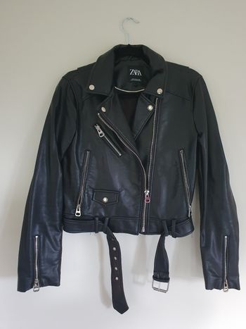 Veste perfecto femme simili cuir noire Zara M