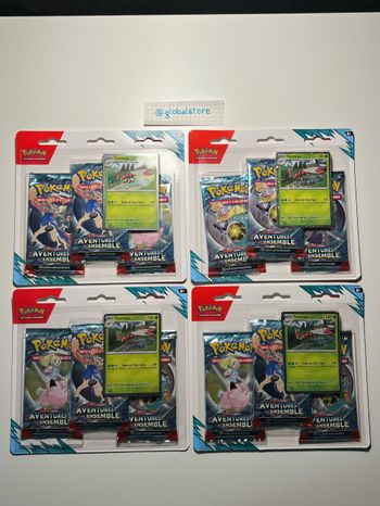 4 Tripacks  Yanmega - Aventures Ensemble - FR - EV9 scellé