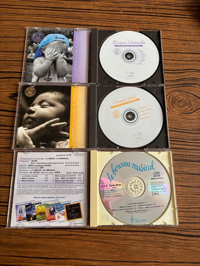 lot de 3 CD de « musique détente » pour bébé ou  enfant - photo numéro 3