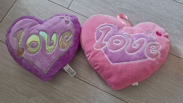 Lot de 2 coussins cœurs