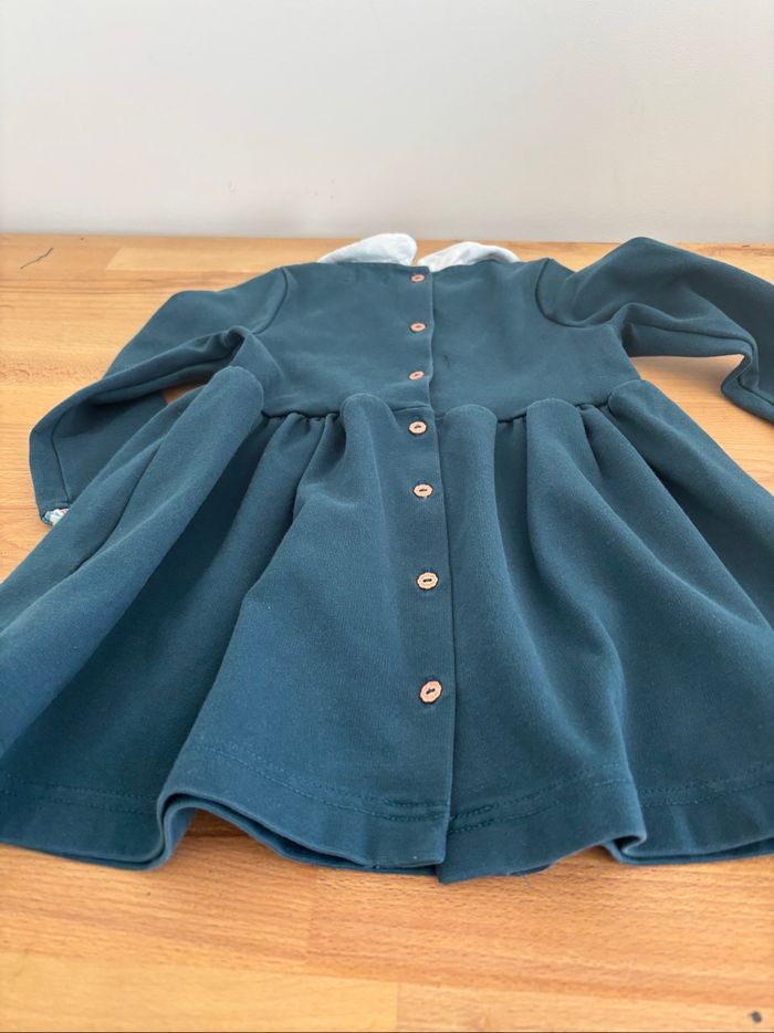 Robe 24m vert profond et col claudine fleuri - photo numéro 5