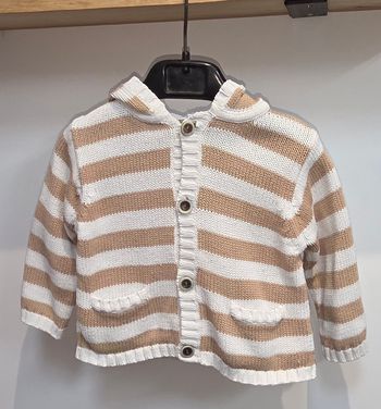 Veste a capuche beige/blanche #jacadi 12 mois 