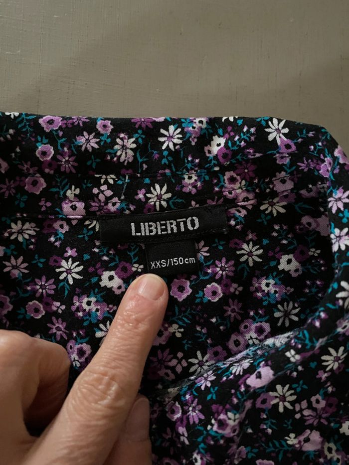 Chemisier manche longue Liberto XXS violet à fleurs - photo numéro 6