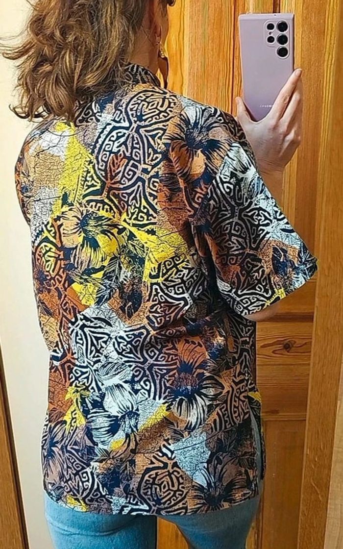 Chemise motifs vintage fendue côtés - photo numéro 2