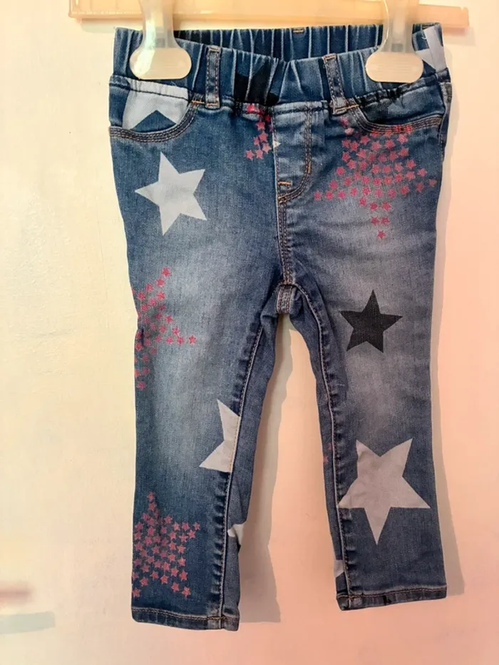 Jegging en jeans délavé à étoiles, 2 ans, GAP. - photo numéro 2