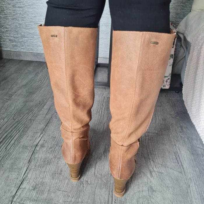 Bottes camel cuir mtng - photo numéro 3