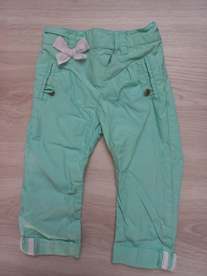 Pantalon vert d'eau 12 mois fille Gémo