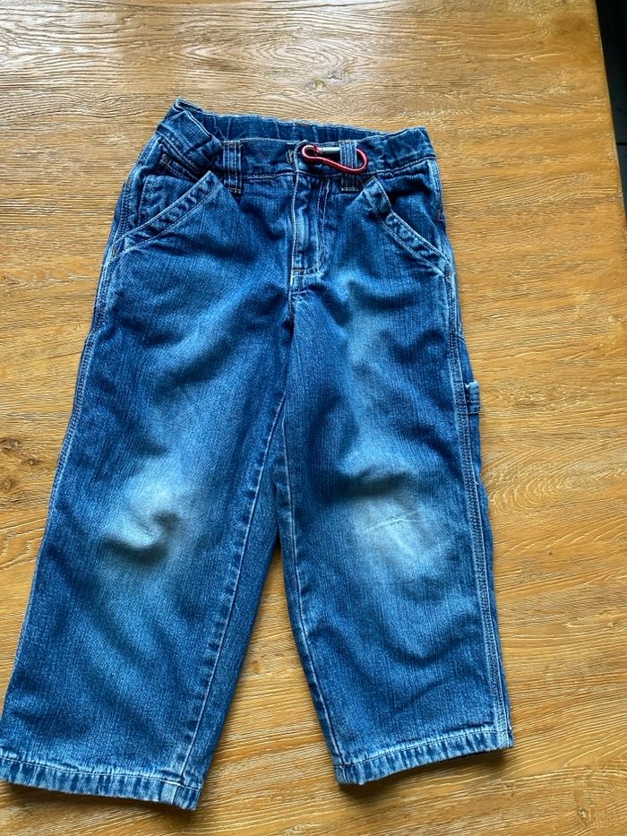 Jean avec doublure en flanelle rouge à carreaux taille 4 ans