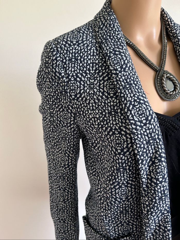 Blazer bleu marine et blanc See U Soon taille 2 TBE - photo numéro 4