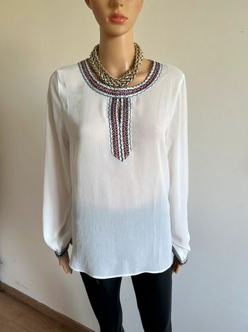 Blouse blanche à manches longues Molly Bracken taille L jamais portée