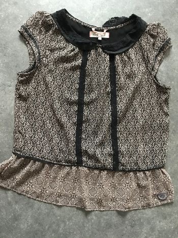 Blouse haut Kelly Rose noir à motif taille 40