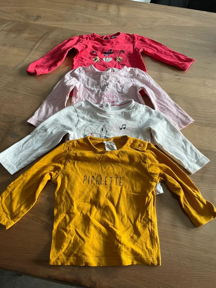 Lot de 4 tee shirts fille 12 mois - photo numéro 2