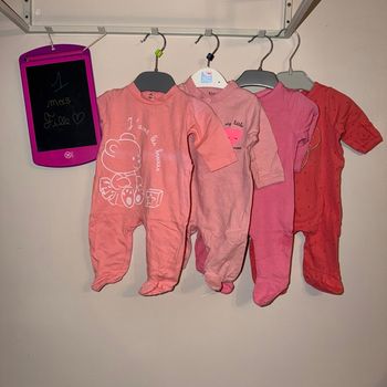 Lot de 4 pyjamas fins, filles - T1mois - Kiabi, gemo 
