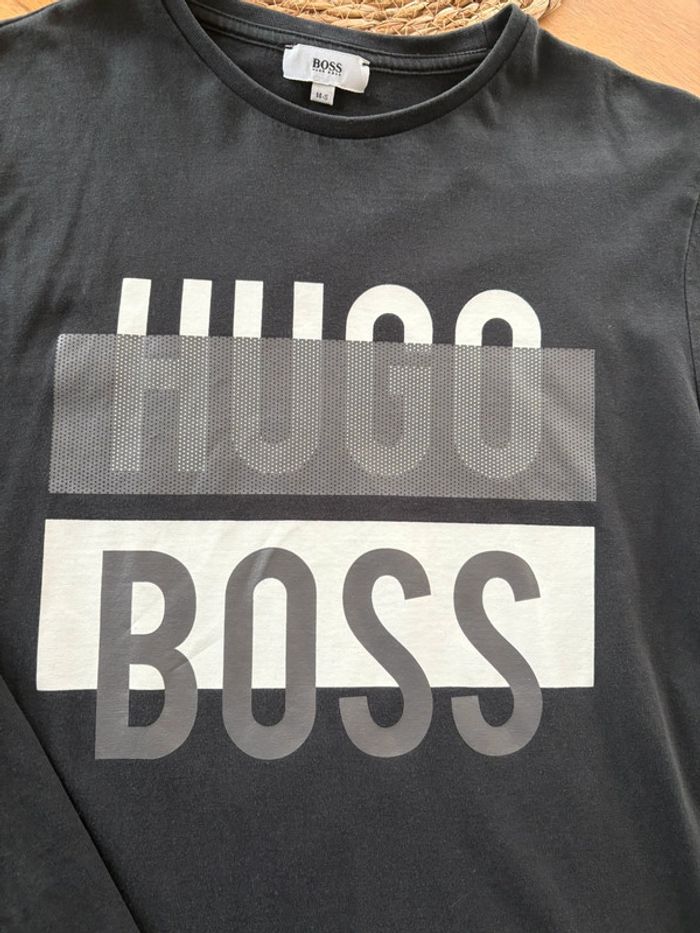 T-shirt ML Boss noir 14 ans - photo numéro 2