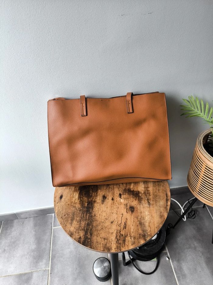 Sac cabas 3 compartiments camel eram neuf - photo numéro 3