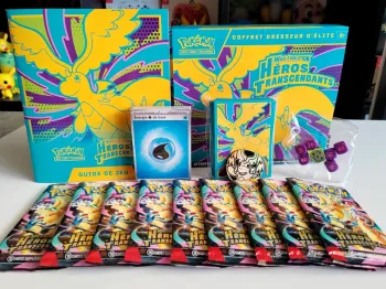 Coffret ETB / Méga-évolution - Heros Transcendants "Dracolosse" - Boosters, carte, jeton..