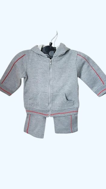 Ensemble jogging gris clair doublé polaire - T. 12 mois