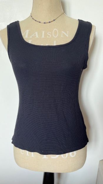 Débardeur noir côtelé intemporel taille m 38