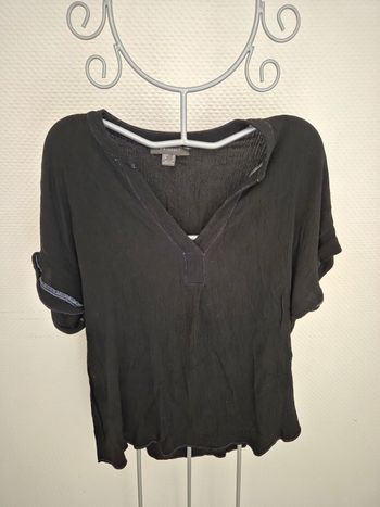 T-shirt femme fluide noir col V - Primark (Taille 44)