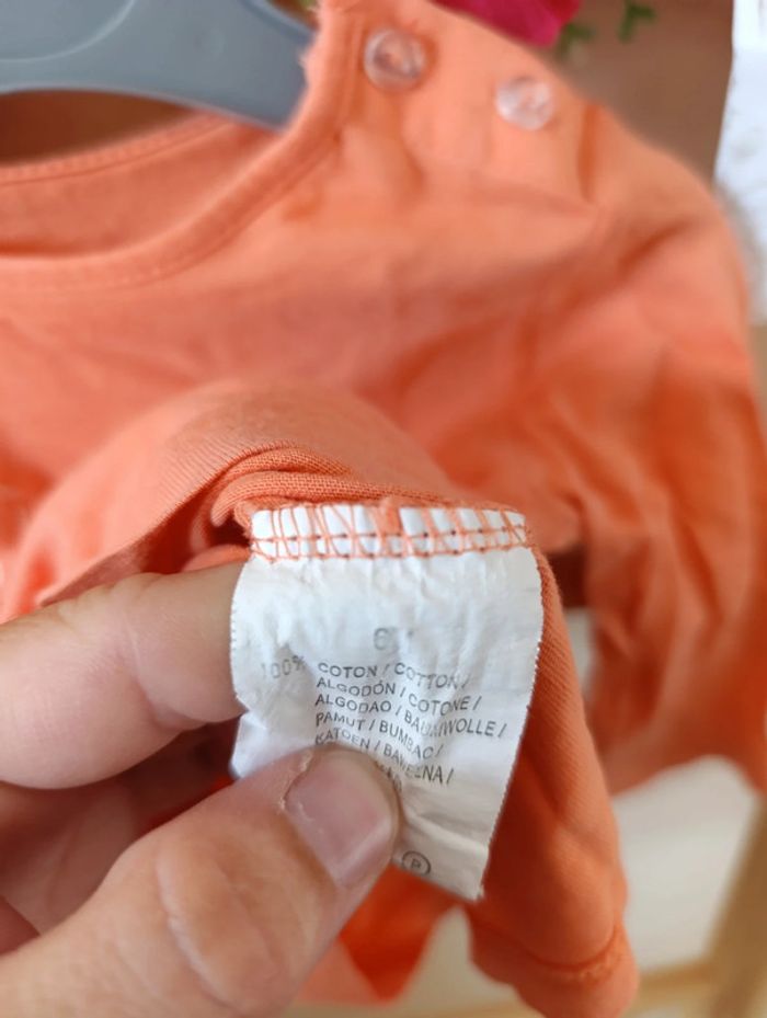 T-shirt orange 6mois - photo numéro 3