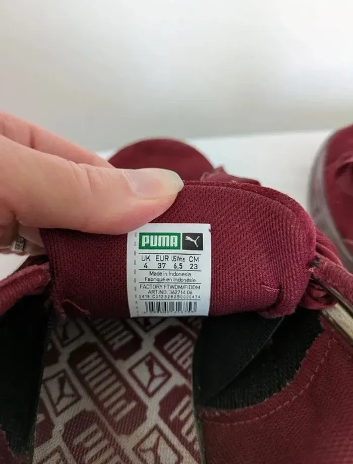 Baskets bordeaux - Puma Suede - taille 37 - photo numéro 7