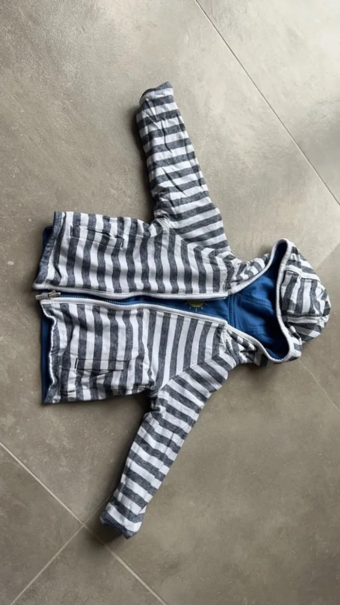 Veste zippér réversible Obaibi 6 mois - photo numéro 3