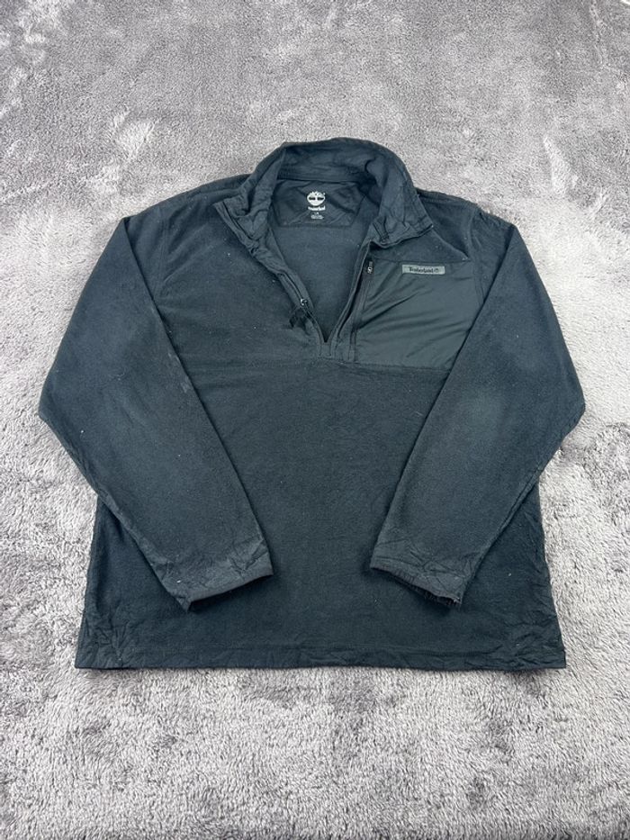 Pull col camionneur Timberland noir avec logo brodé Taille L – Homme