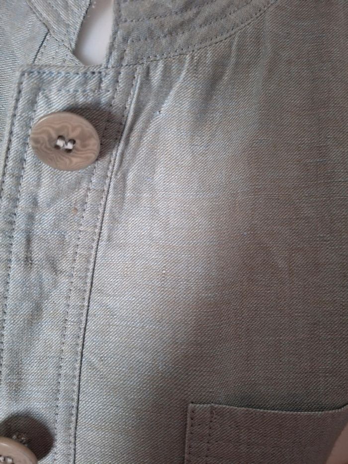 Saharienne "APARA" 100% lin, bleu ciel raffiné taille 40 - photo numéro 3