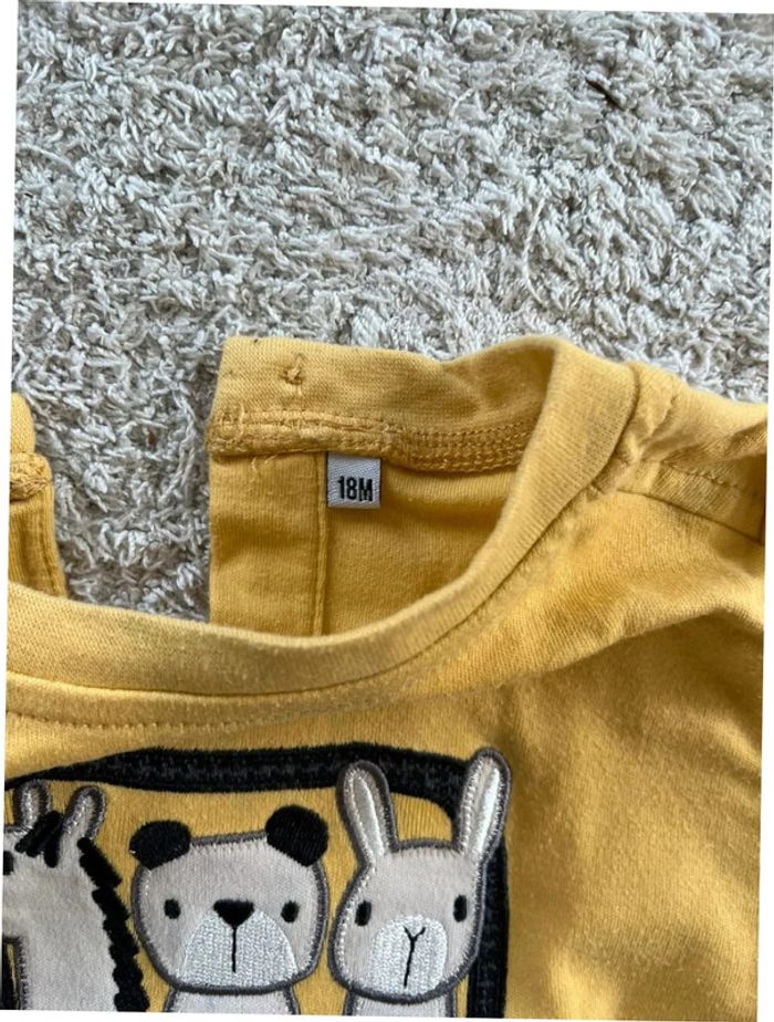 Ensemble teeshirt manches longues et pantalon assorti taille 18 mois - photo numéro 5