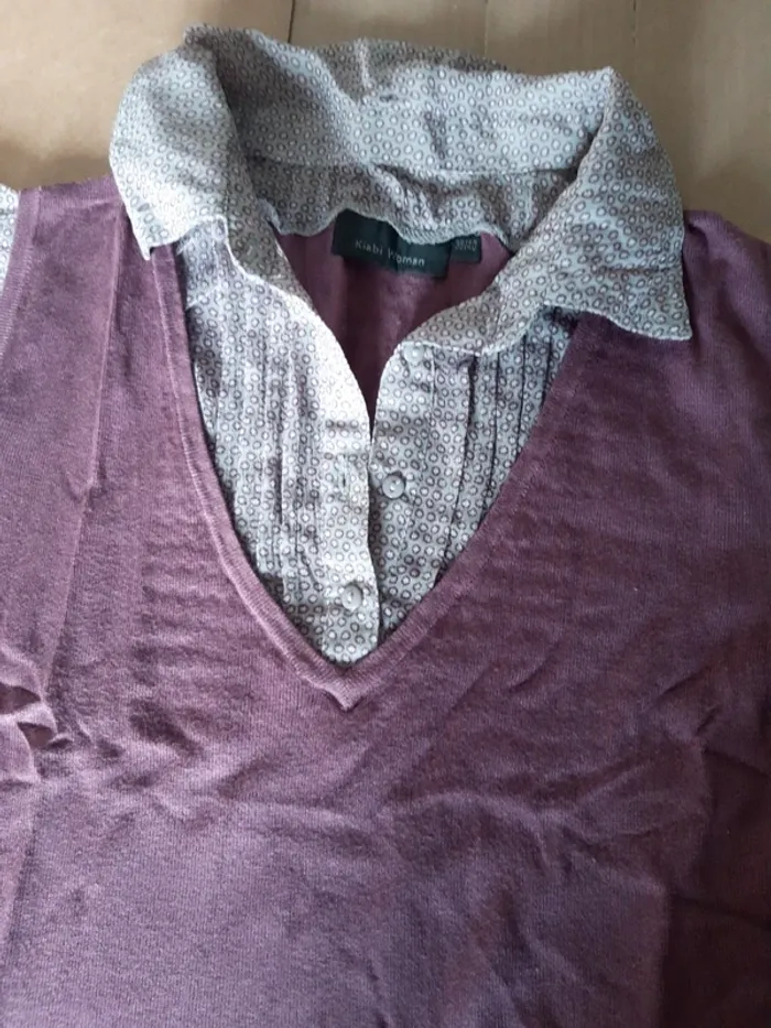 Joli pull manches courtes  taille 38/40 - photo numéro 2