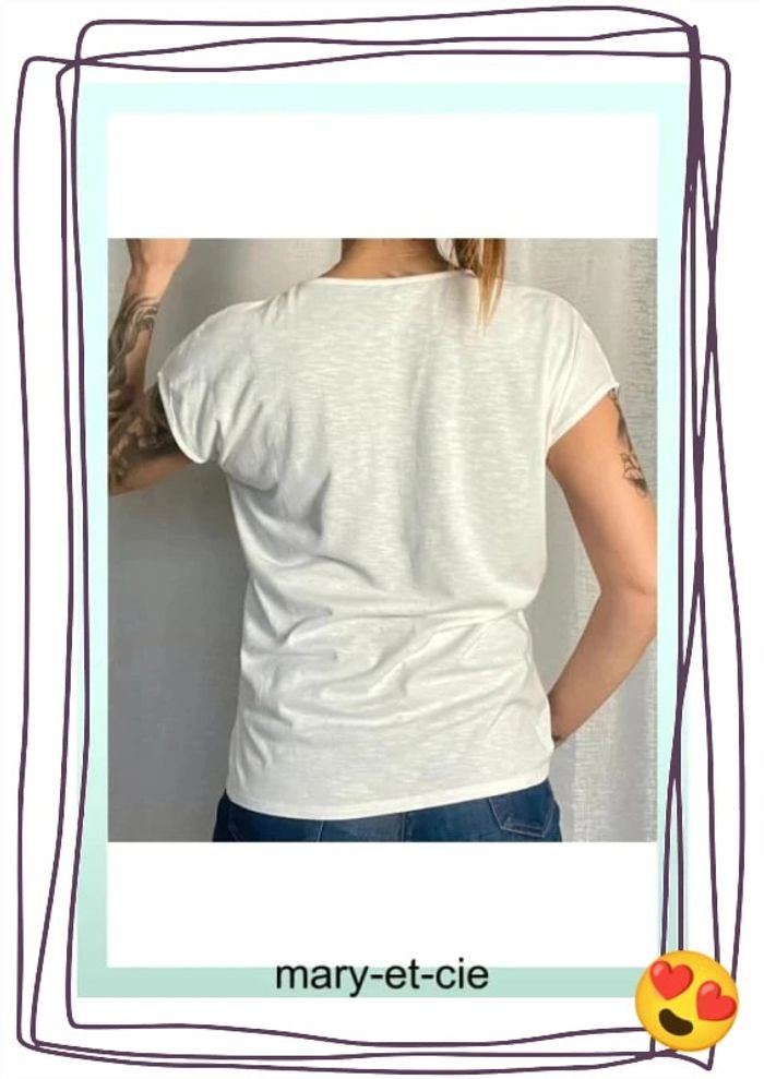Blouse manches courtes taille M - Caroll - 50 % coton, 50 % viscose - photo numéro 5