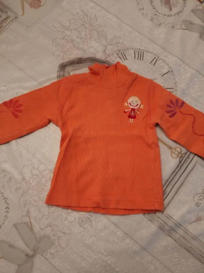 Tee shirt col roulé 12 mois - photo numéro 2