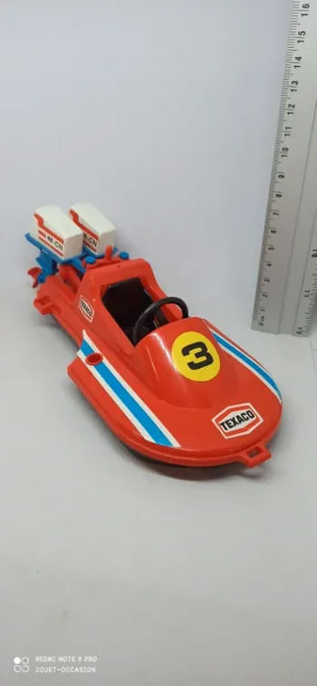 Bateau rouge vintage hors bord playmobil