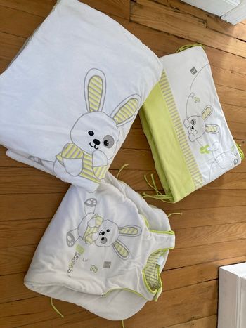 Lot tour de lit + couette + Gigoteuse assortie