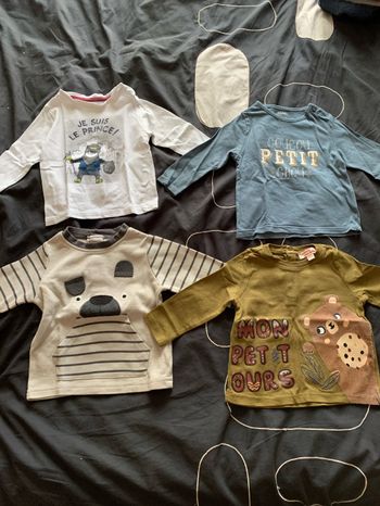 Lot de quatre t-shirt à manches longues 6 mois