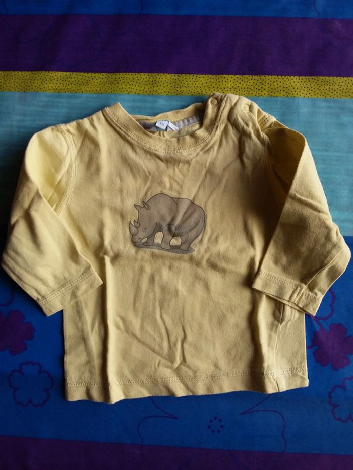 Tee-shirt rhinocéros manches longues