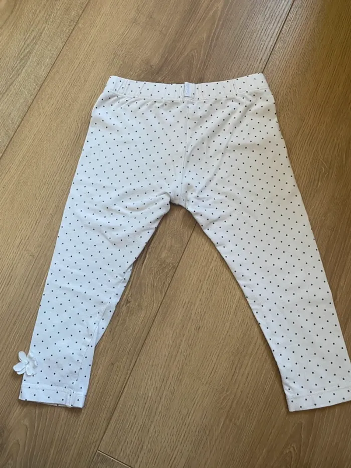 Legging catimini 2 ans blanc avec pois - photo numéro 4