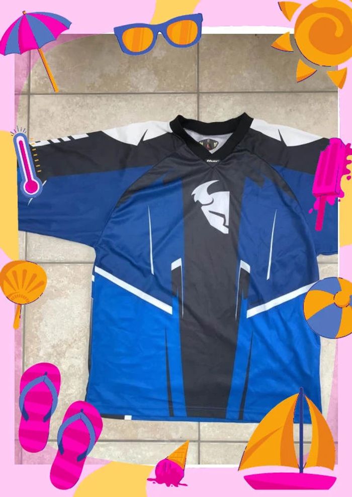 Thor Phase motocross Jersey series 2016 L bleu - photo numéro 2