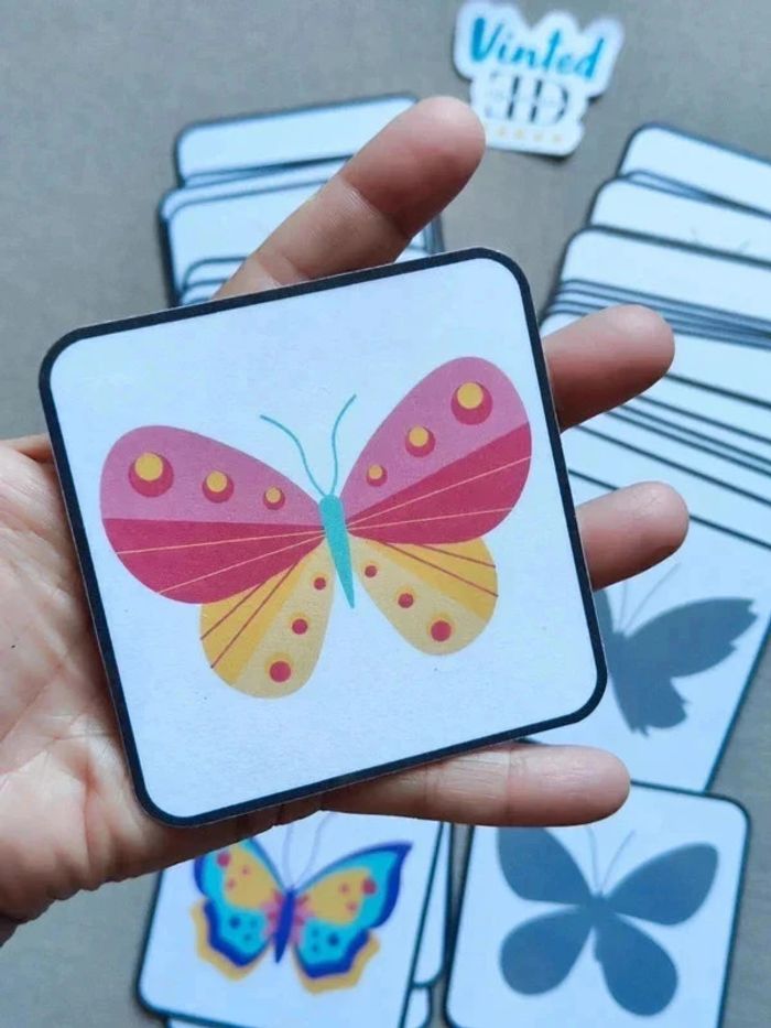 Discrimination visuelle 36 cartes images / ombres papillons - photo numéro 4