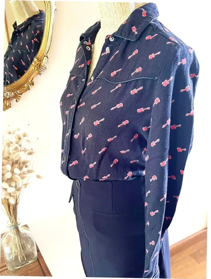 Chemisier Kookai - Taille M - Imprimé Guitares électrique - photo numéro 3